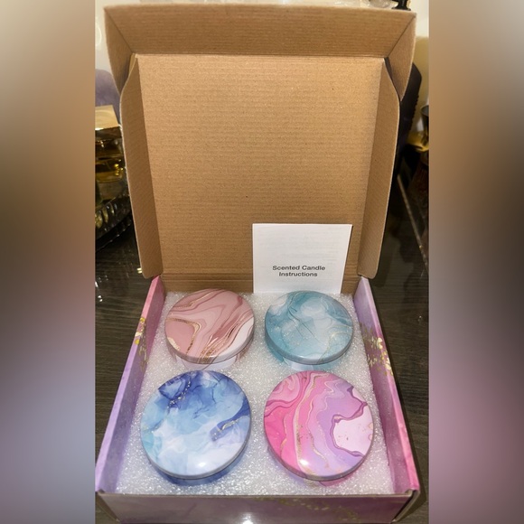 Other - 4 Pc Scented Candle Set In Mediterranean Fig,Spring, Lemon, Wood Sage & Sea Salt